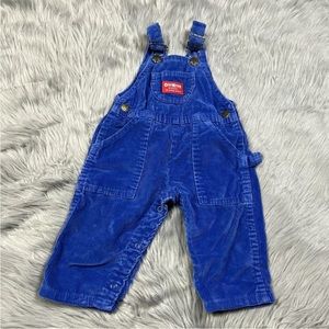 Vintage Oshkosh Bgosh Baby Boys Blue Corduroy Made USA Overalls